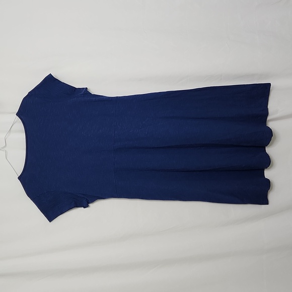 Horny Toad (Toad & Company) Womens Dress XL Blue Cotton V-neck Short Sleeve Knee - Picture 6 of 7